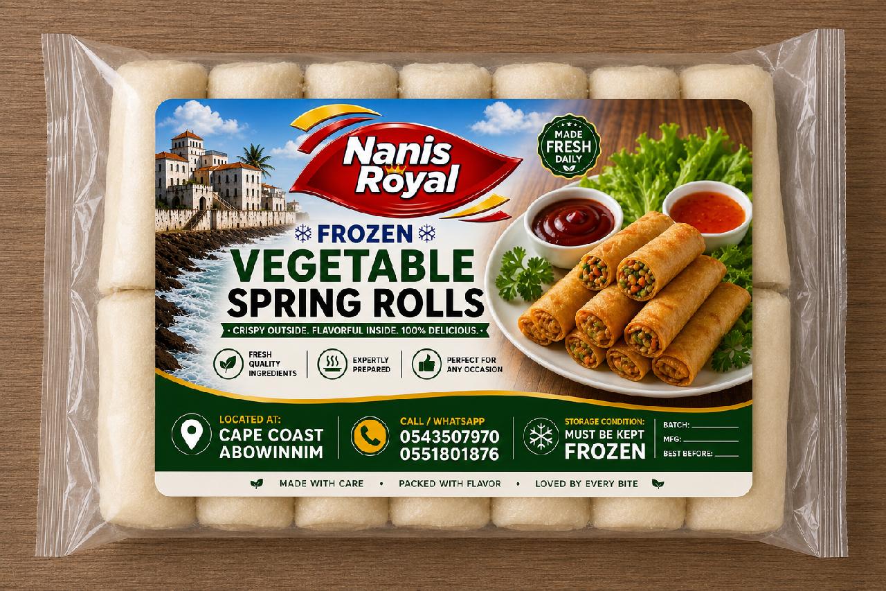 Nanis royal beans and vegetable spring rolls